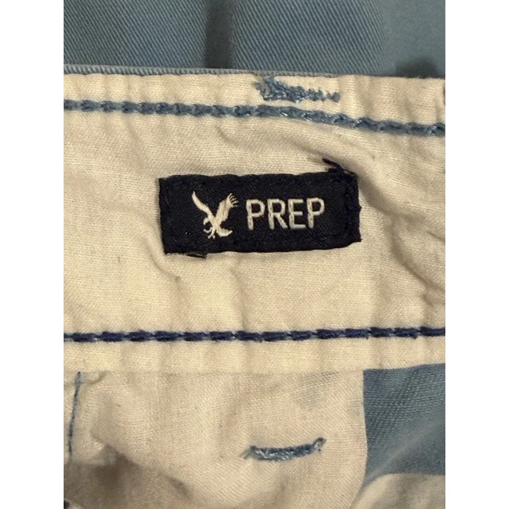 American Eagle Outfitters Men's Blue Prep Chino Shorts Size 30 Cotton 100%